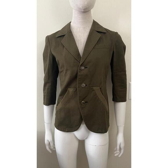 Y'S YOHJI YAMAMOTO GREEN ARMY JACKET - Picture 1 of 14